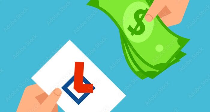 Vote buying illustration. Clipart image. Stock Vector | Adobe Stock