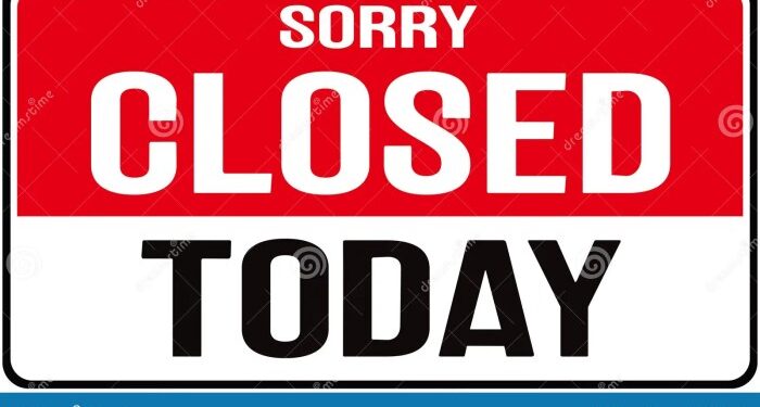 Sign sorry closed today stock illustration. Illustration of donotenter ...